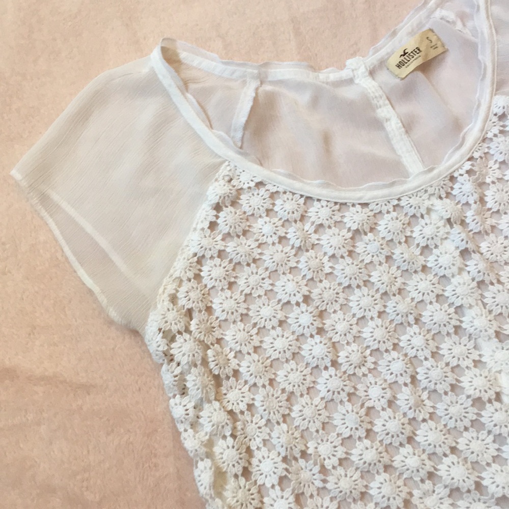 White Hollister crop top